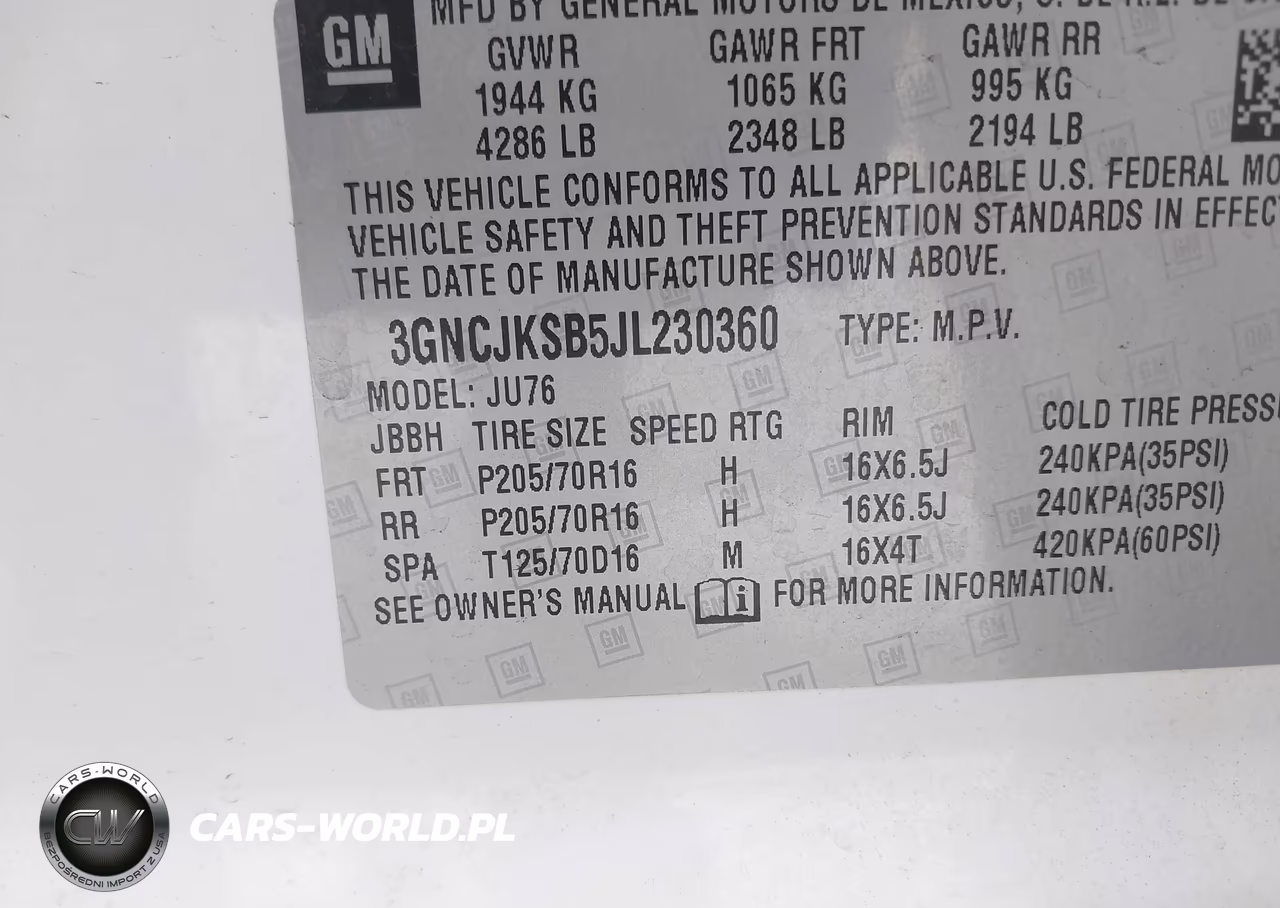 2018 Chevrolet Trax Ls VIN:3GNCJKSB5JL230360 - 9