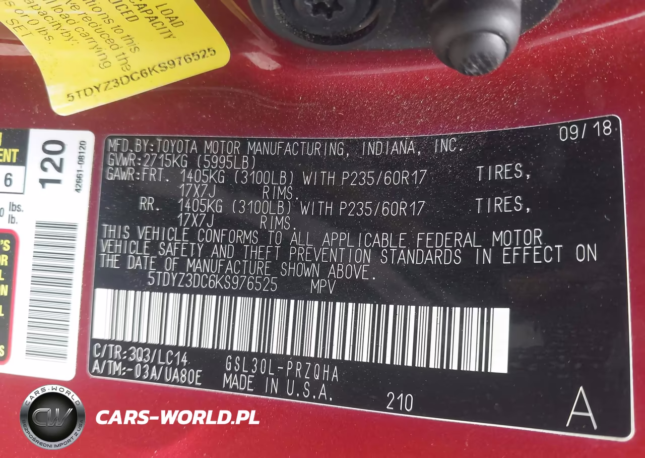 2019 Toyota Sienna Xle 8 Passenger VIN:5TDYZ3DC6KS976525 - 9