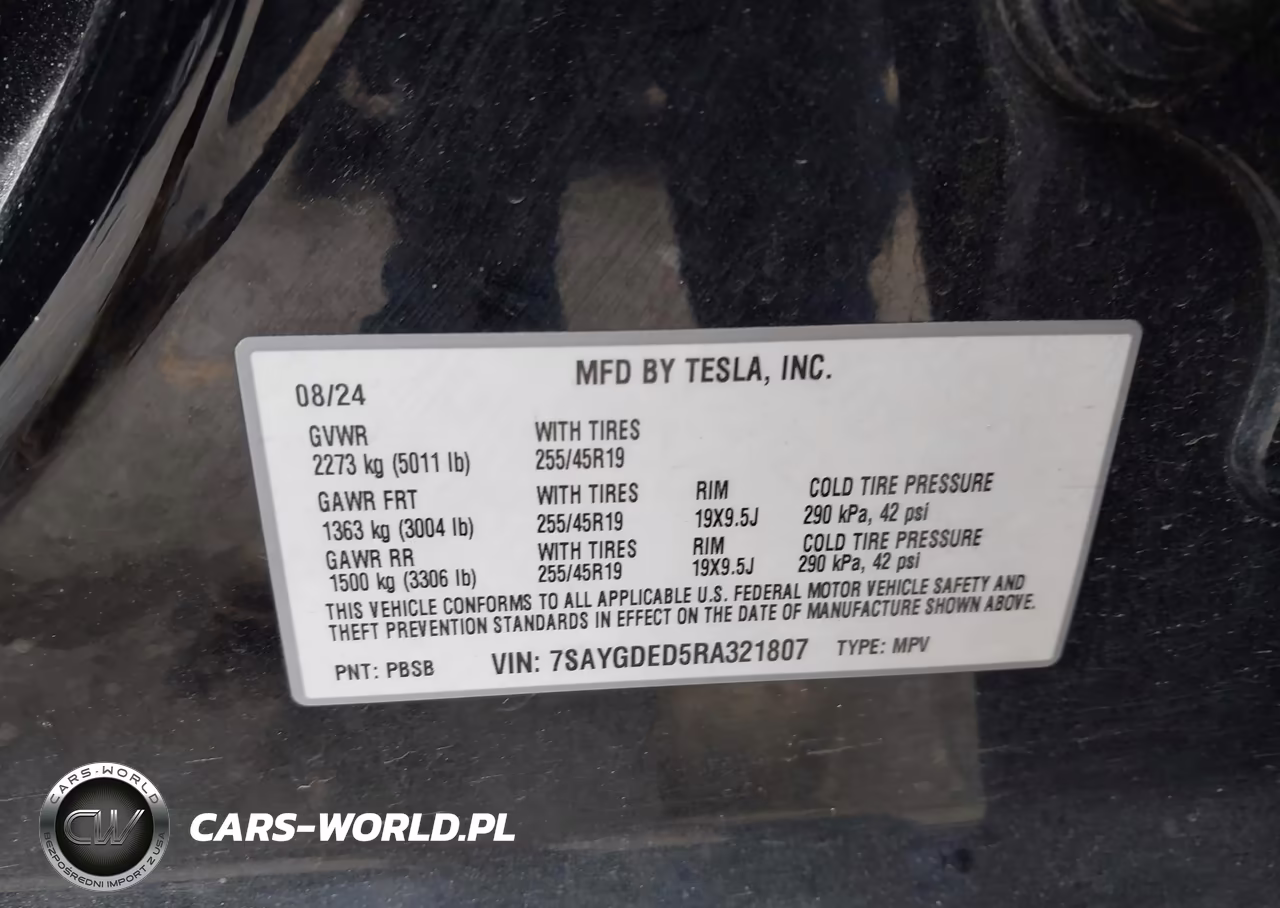2024 Tesla Model Y VIN:7SAYGDED5RA321807 - 9