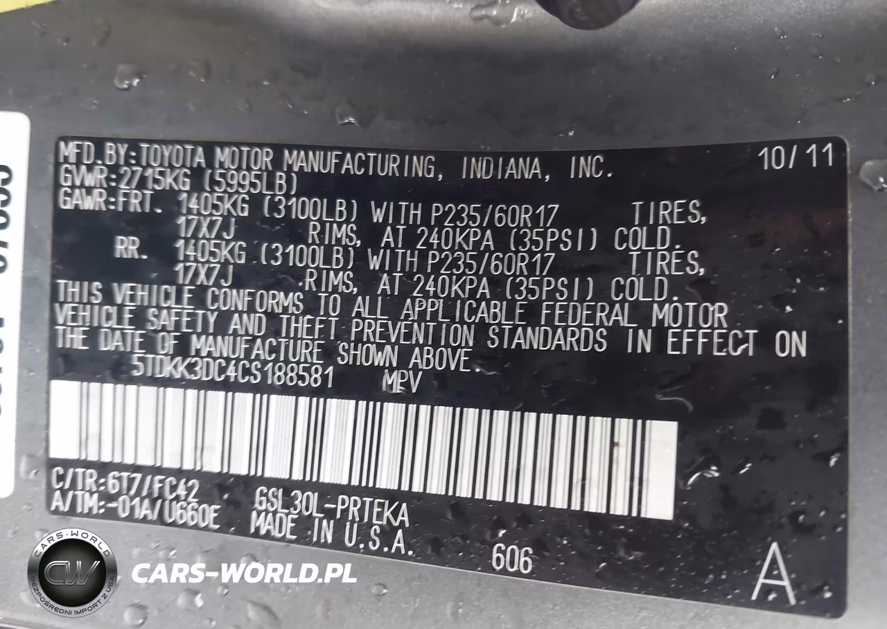 2012 Toyota Sienna Le V6 8 Passenger VIN:5TDKK3DC4CS188581 - 9
