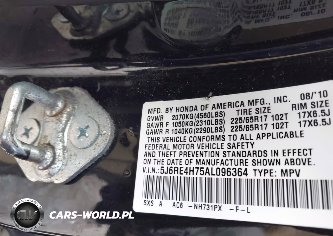 2010 Honda Cr-V Ex-L VIN:5J6RE4H75AL096364 - 9
