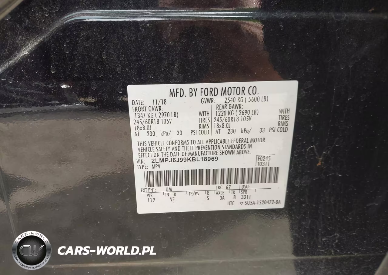 2019 Lincoln Nautilus Standard VIN:2LMPJ6J99KBL18969 - 9
