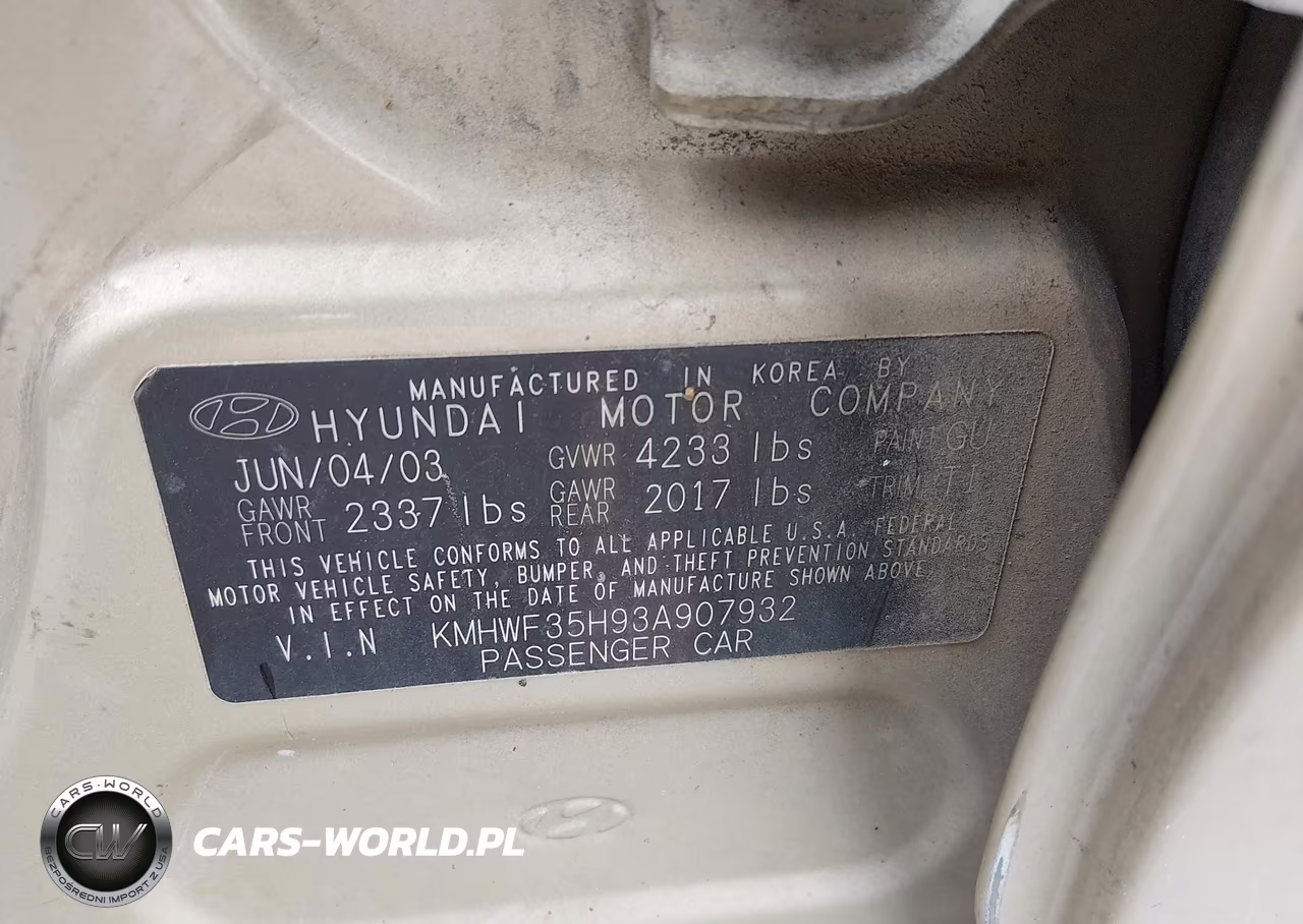 2003 Hyundai Sonata Gls-Lx VIN:KMHWF35H93A907932 - 9