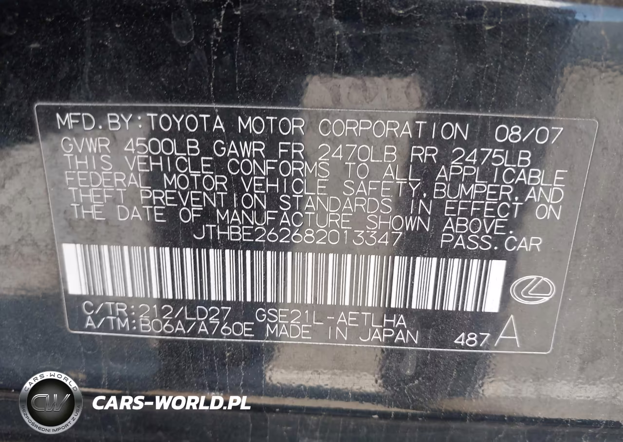 2008 Lexus Is 350 VIN:JTHBE262682013347 - 9