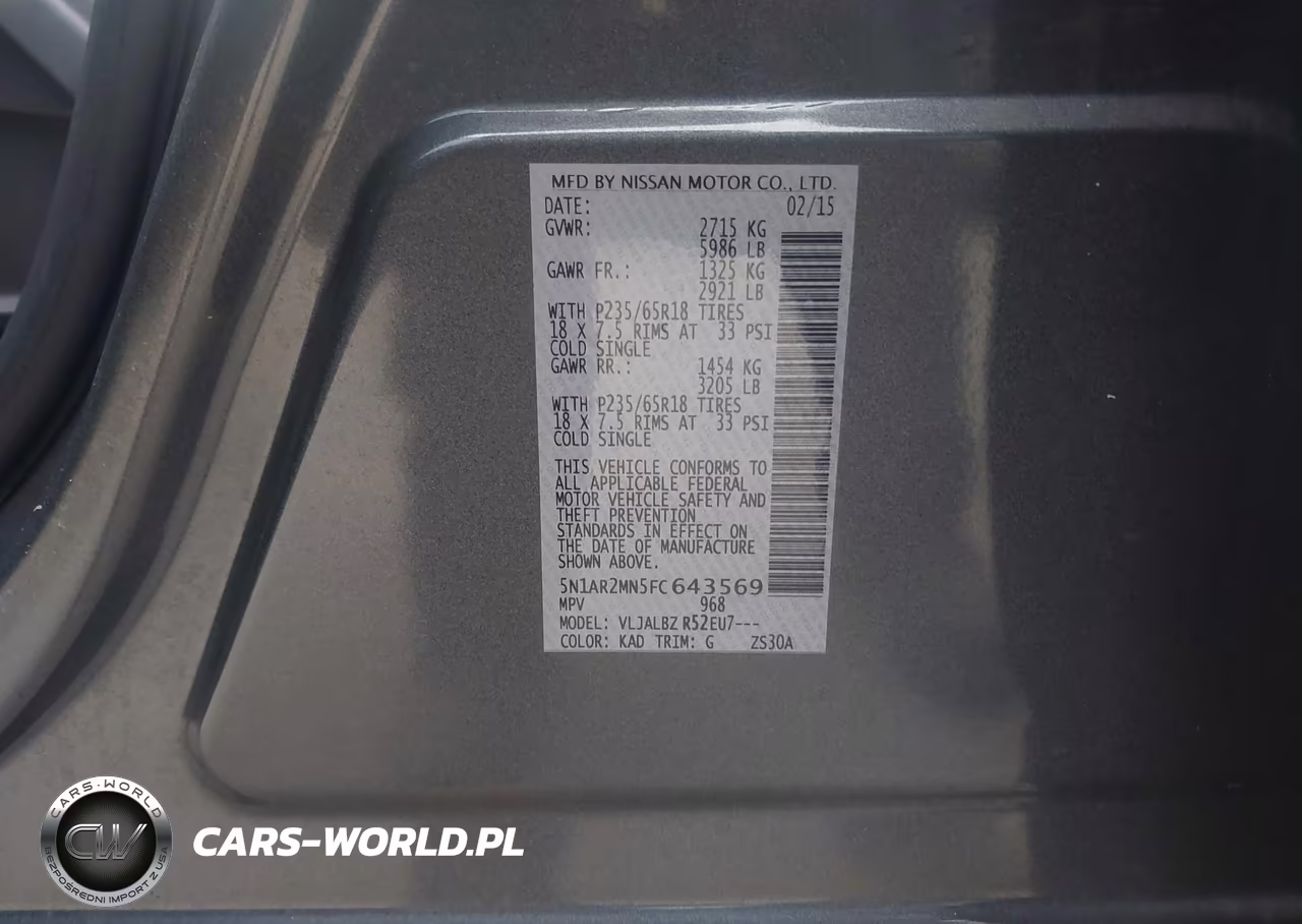 2015 Nissan Pathfinder S VIN:5N1AR2MN5FC643569 - 9