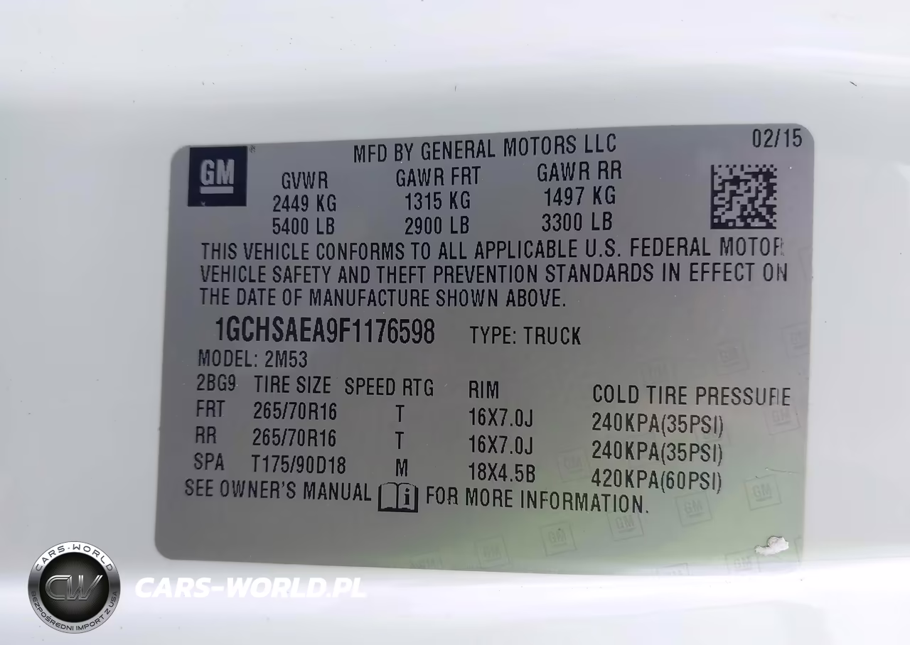2015 Chevrolet Colorado Wt VIN:1GCHSAEA9F1176598 - 9