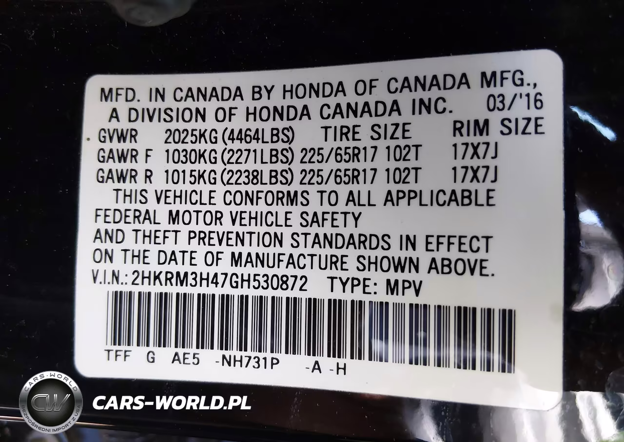 2016 Honda Cr-V Se VIN:2HKRM3H47GH530872 - 9
