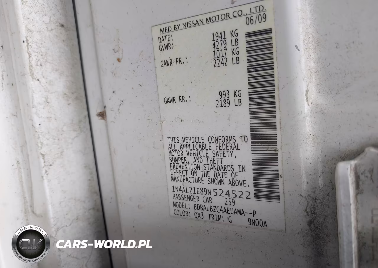 2009 Nissan Altima 2.5 S VIN:1N4AL21E89N524522 - 9