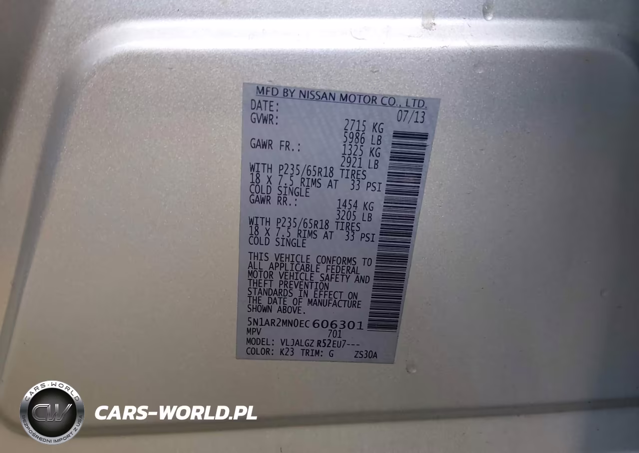 2014 Nissan Pathfinder Sl VIN:5N1AR2MN0EC606301 - 9