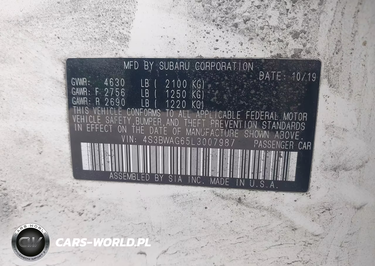 2020 Subaru Legacy Sport VIN:4S3BWAG65L3007987 - 9