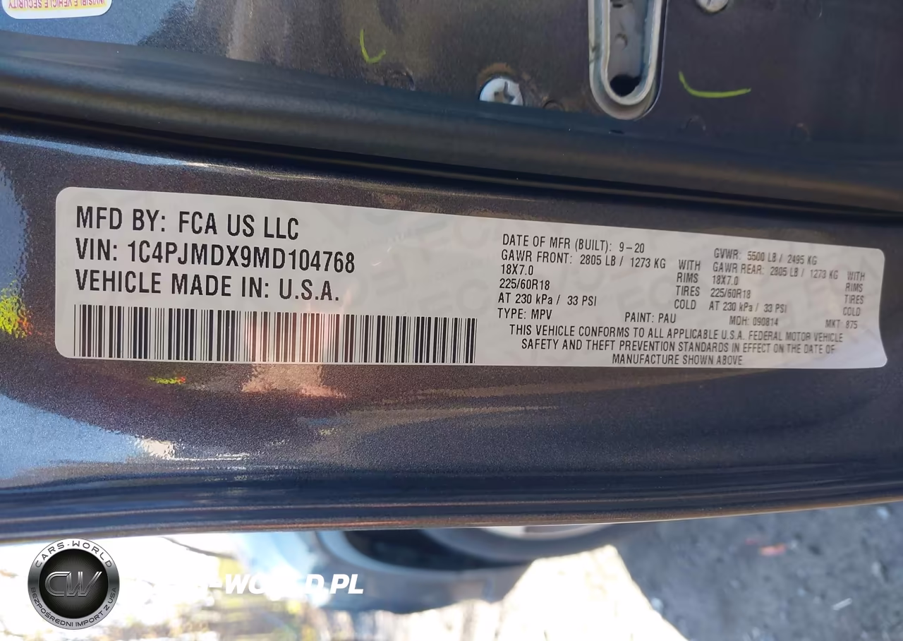 2021 Jeep Cherokee Limited 4X4 VIN:1C4PJMDX9MD104768 - 9
