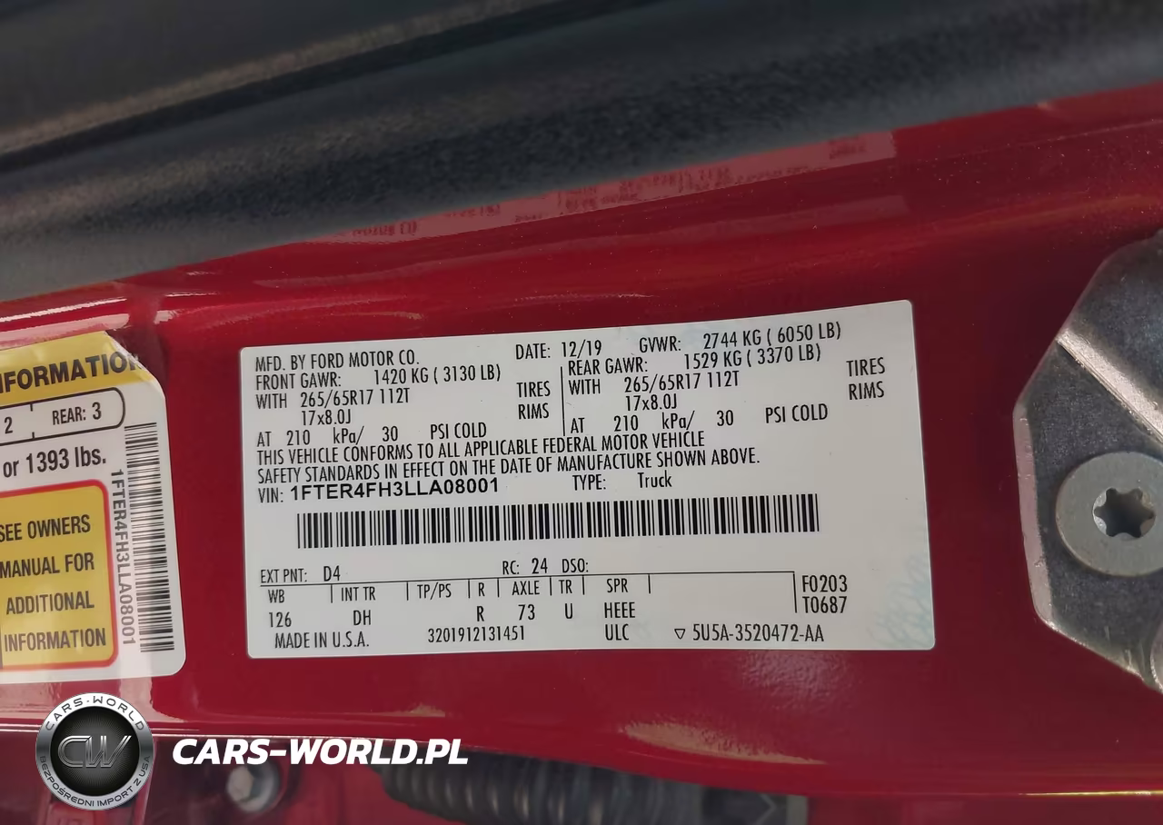 2020 Ford Ranger Lariat VIN:1FTER4FH3LLA08001 - 9