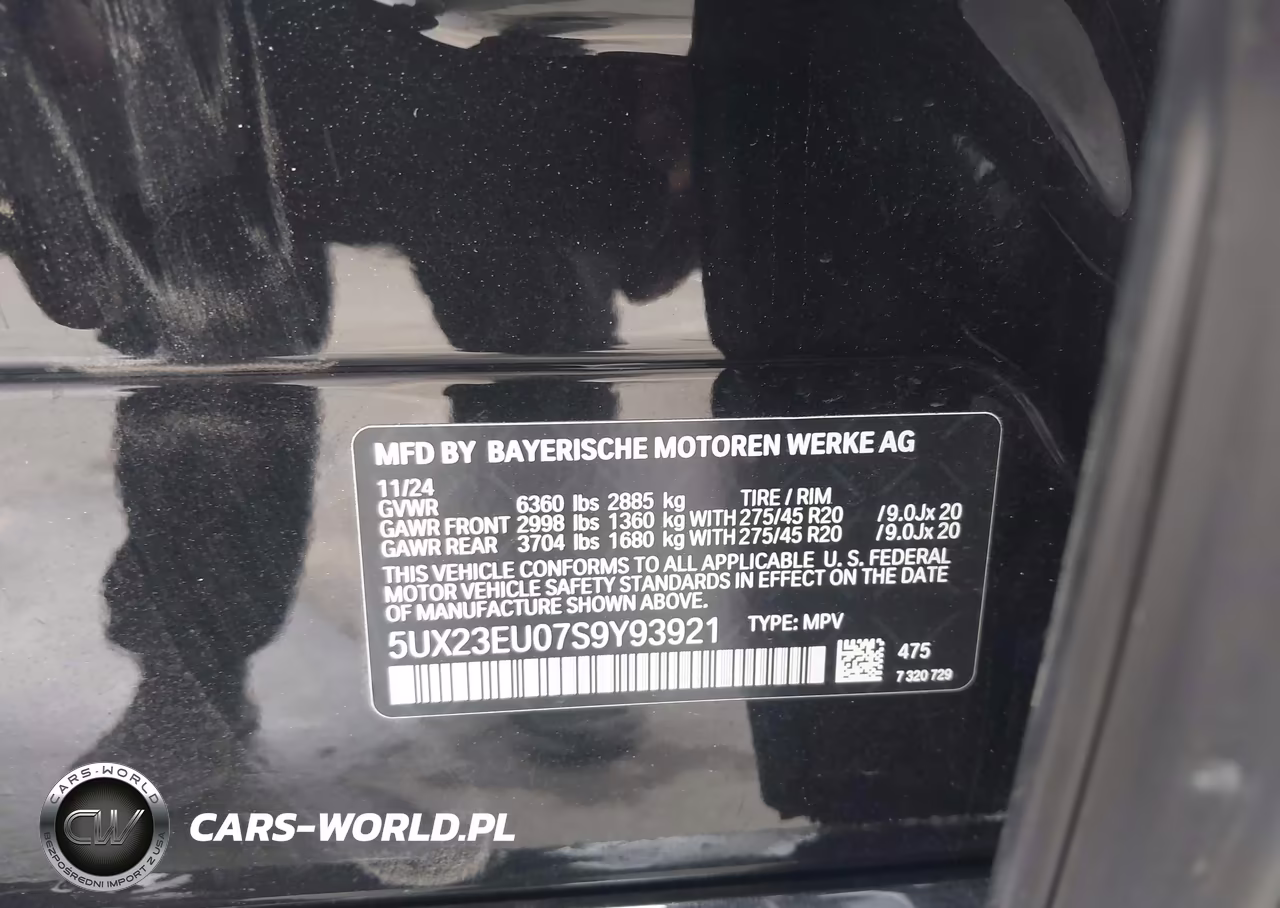 2025 BMW X5 xDrive40I VIN:5UX23EU07S9Y93921 - 9