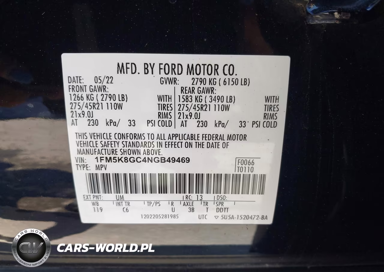 2022 Ford Explorer St VIN:1FM5K8GC4NGB49469 - 9