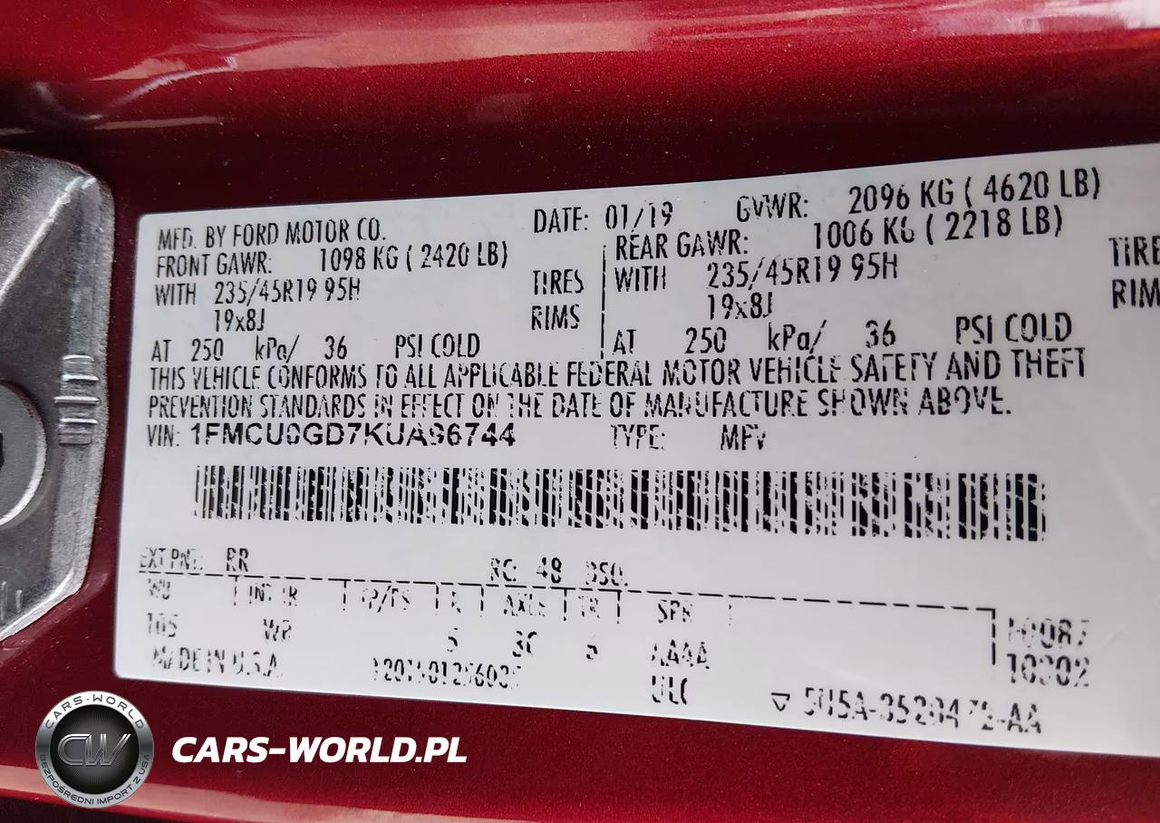 2019 Ford Escape Se VIN:1FMCU0GD7KUA96744 - 9