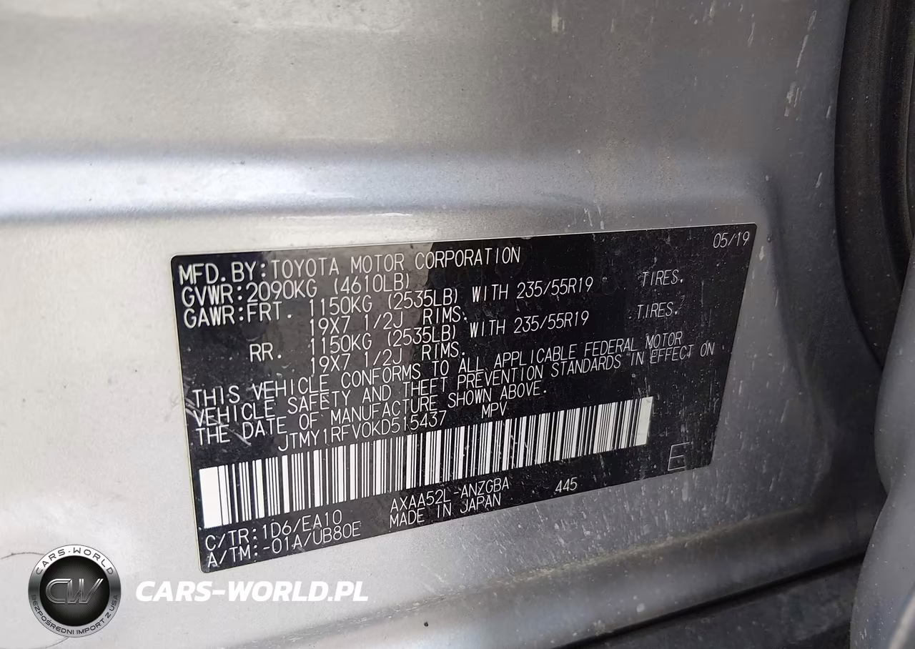 2019 Toyota Rav4 Limited VIN:JTMY1RFV0KD515437 - 9