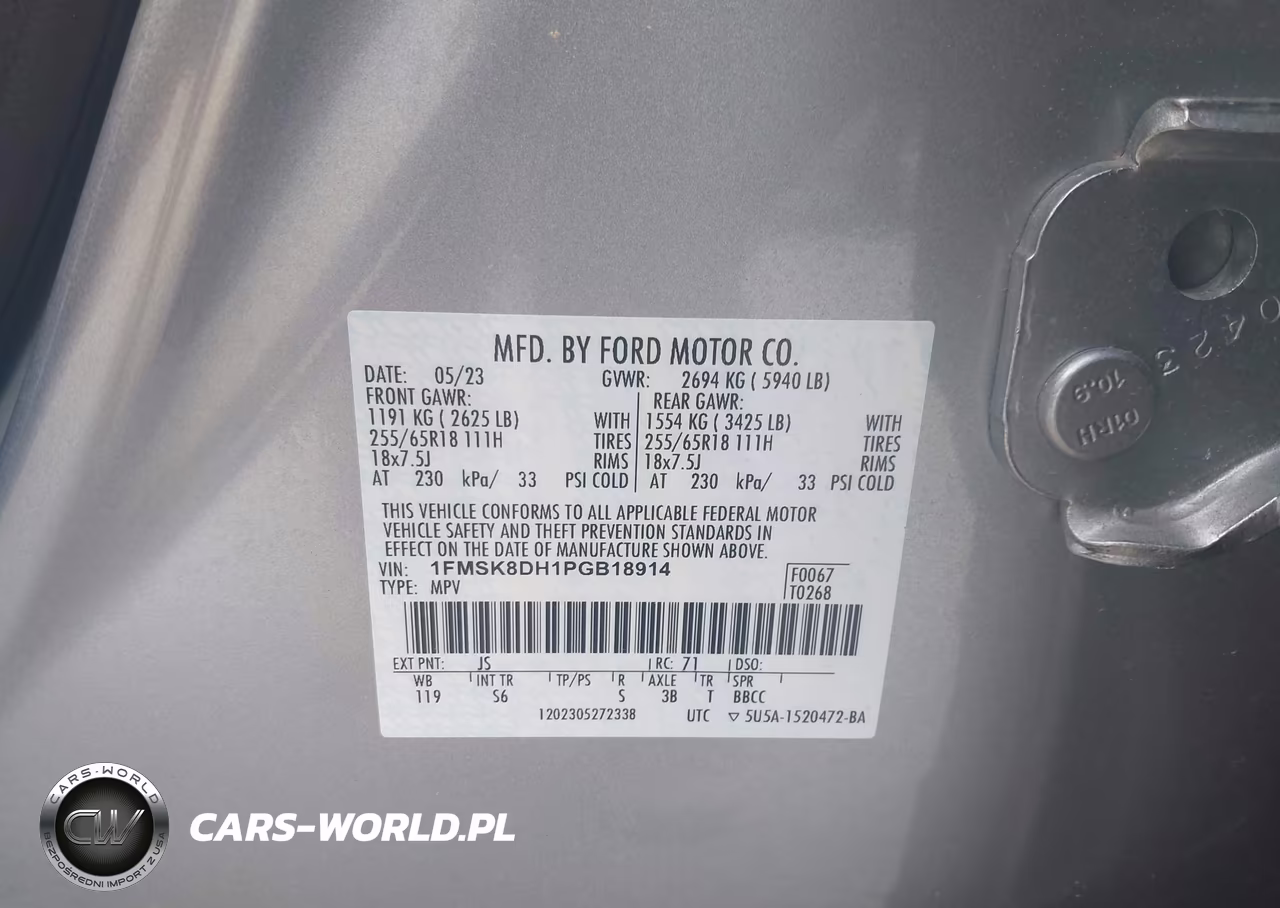 2023 Ford Explorer Xlt VIN:1FMSK8DH1PGB18914 - 9