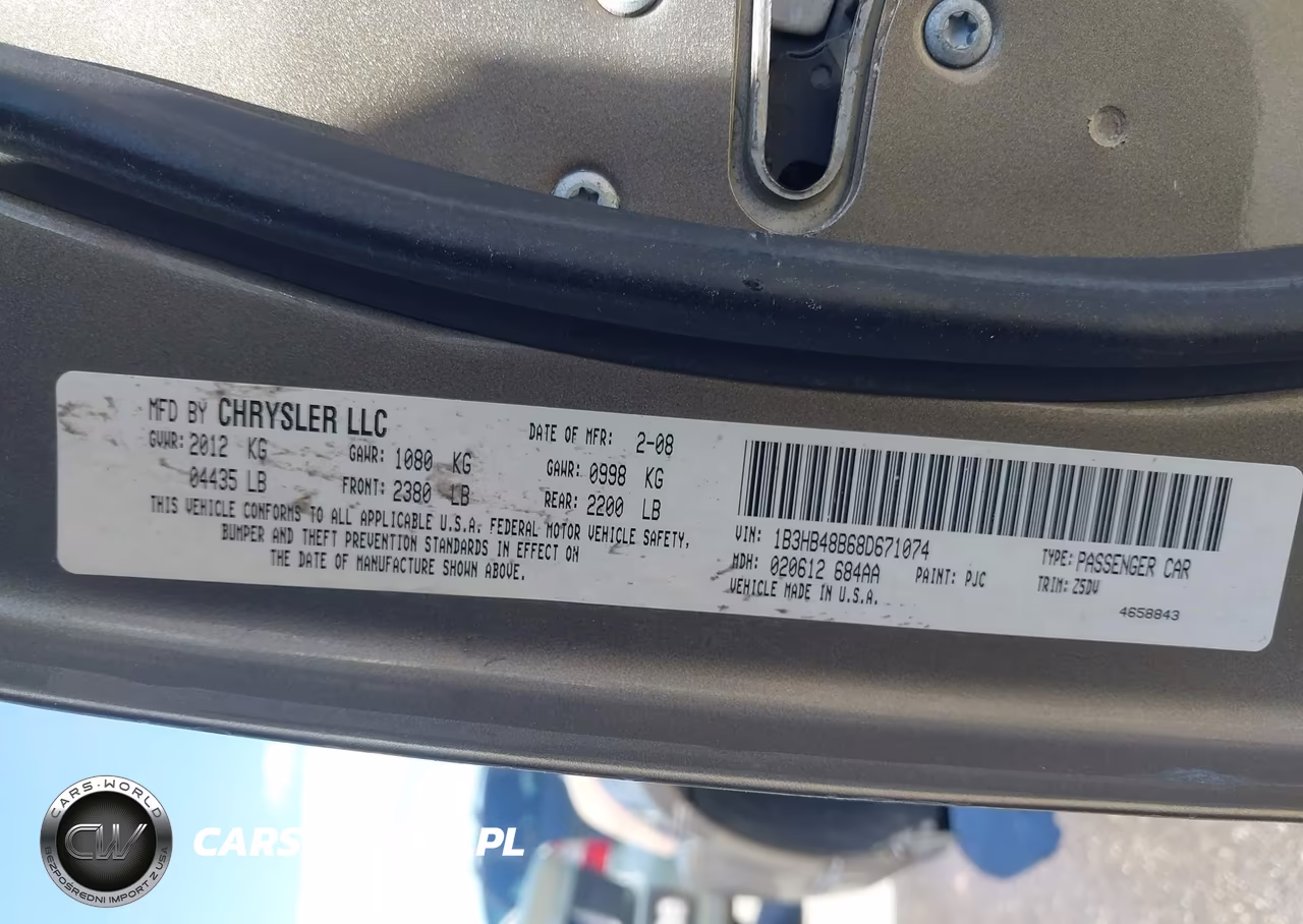 2008 Dodge Caliber Sxt VIN:1B3HB48B68D671074 - 9