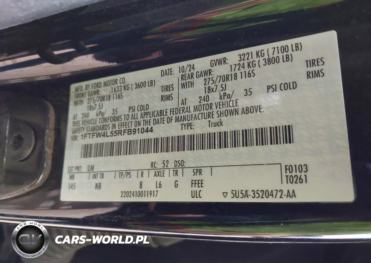 2024 Ford F-150 Tremor VIN:1FTFW4L55RFB91044 - 9