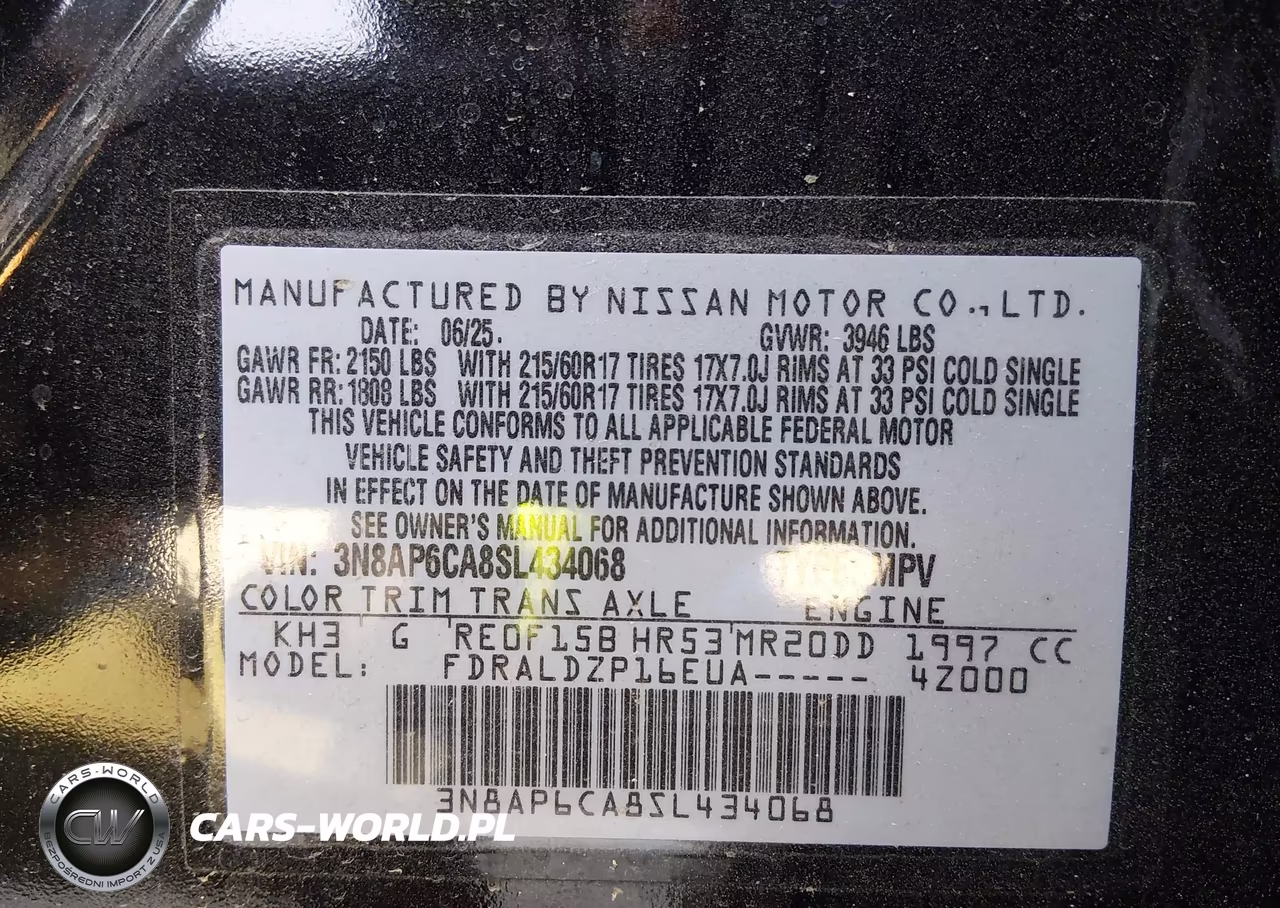 2025 Nissan Kicks Sv Fwd VIN:3N8AP6CA8SL434068 - 9