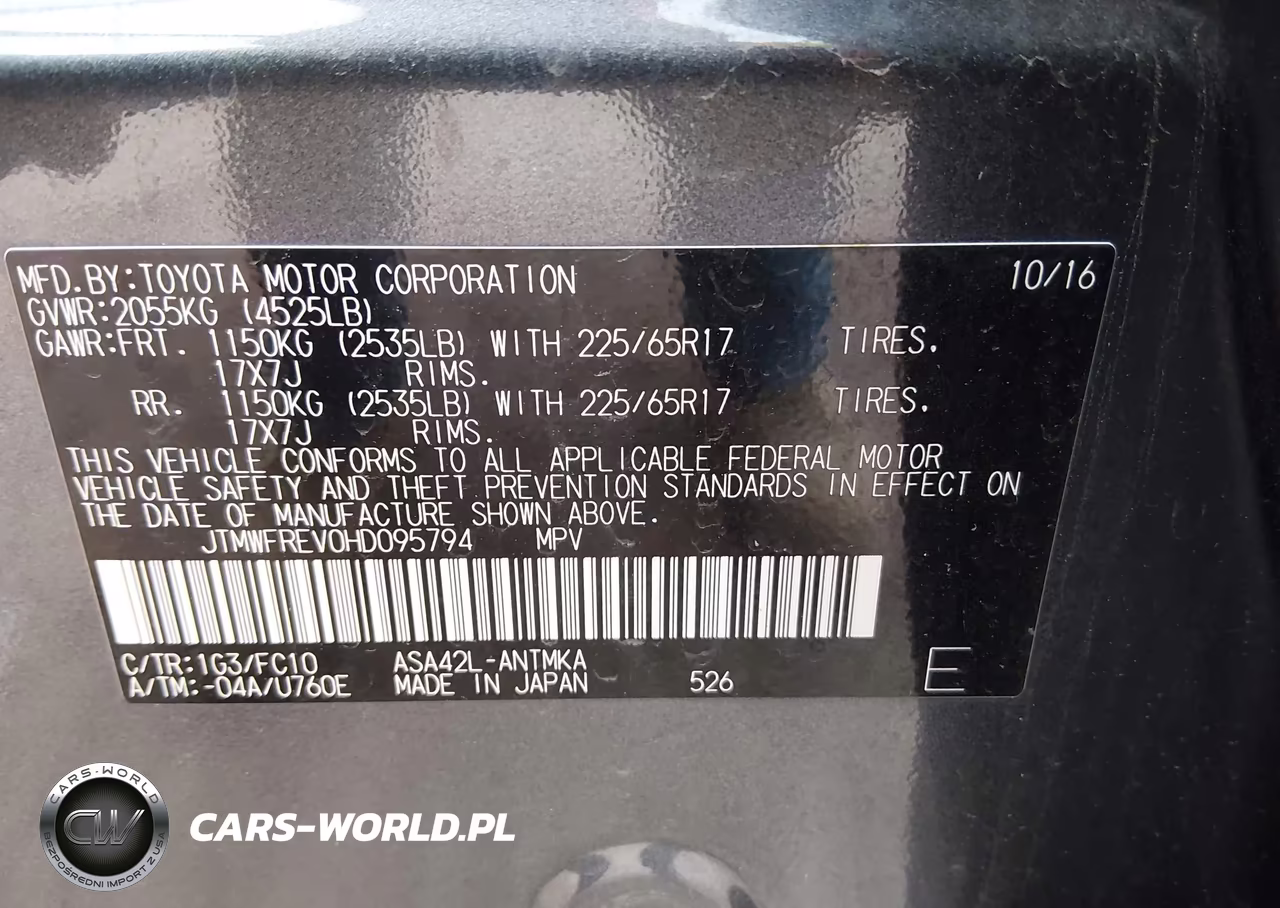 2017 Toyota Rav4 Xle VIN:JTMWFREV0HD095794 - 9