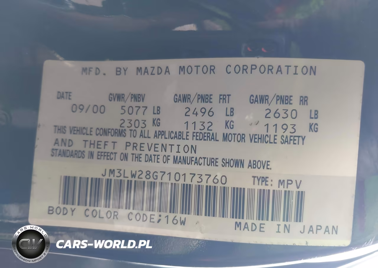 2001 Mazda Mpv Dx-Es-Lx VIN:JM3LW28G710173760 - 9