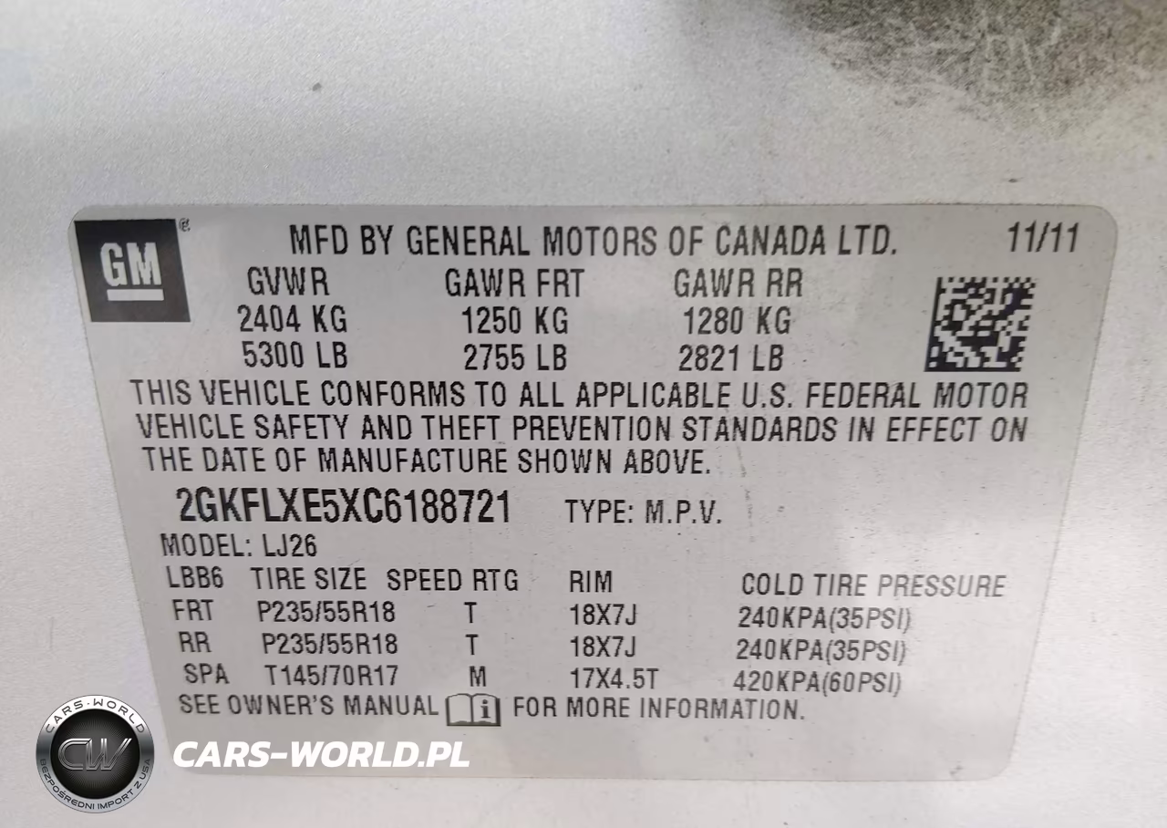 2012 GMC Terrain Slt-2 VIN:2GKFLXE5XC6188721 - 9