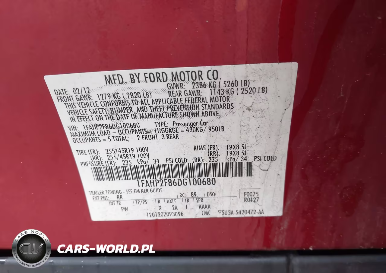 2013 Ford Taurus Limited VIN:1FAHP2F86DG100680 - 9