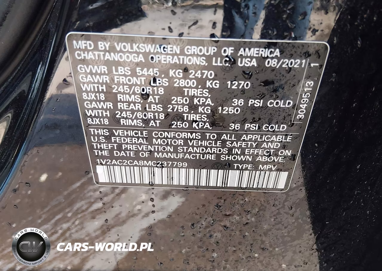 2021 Volkswagen Atlas Cross Sport 2.0T S VIN:1V2AC2CA8MC237799 - 9