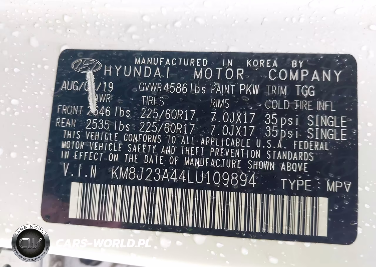 2020 Hyundai Tucson Se VIN:KM8J23A44LU109894 - 9