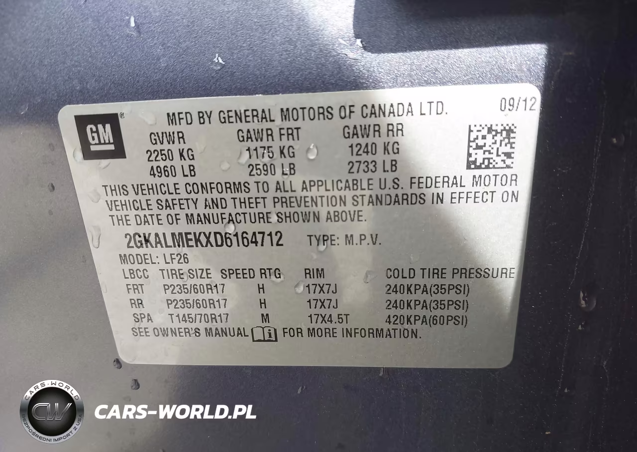 2013 GMC Terrain Sle-1 VIN:2GKALMEKXD6164712 - 9