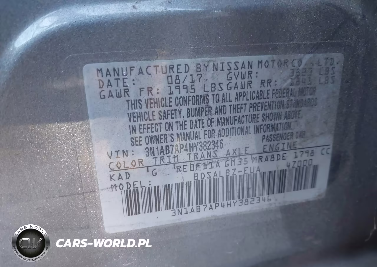 2017 Nissan Sentra S VIN:3N1AB7AP4HY382346 - 9