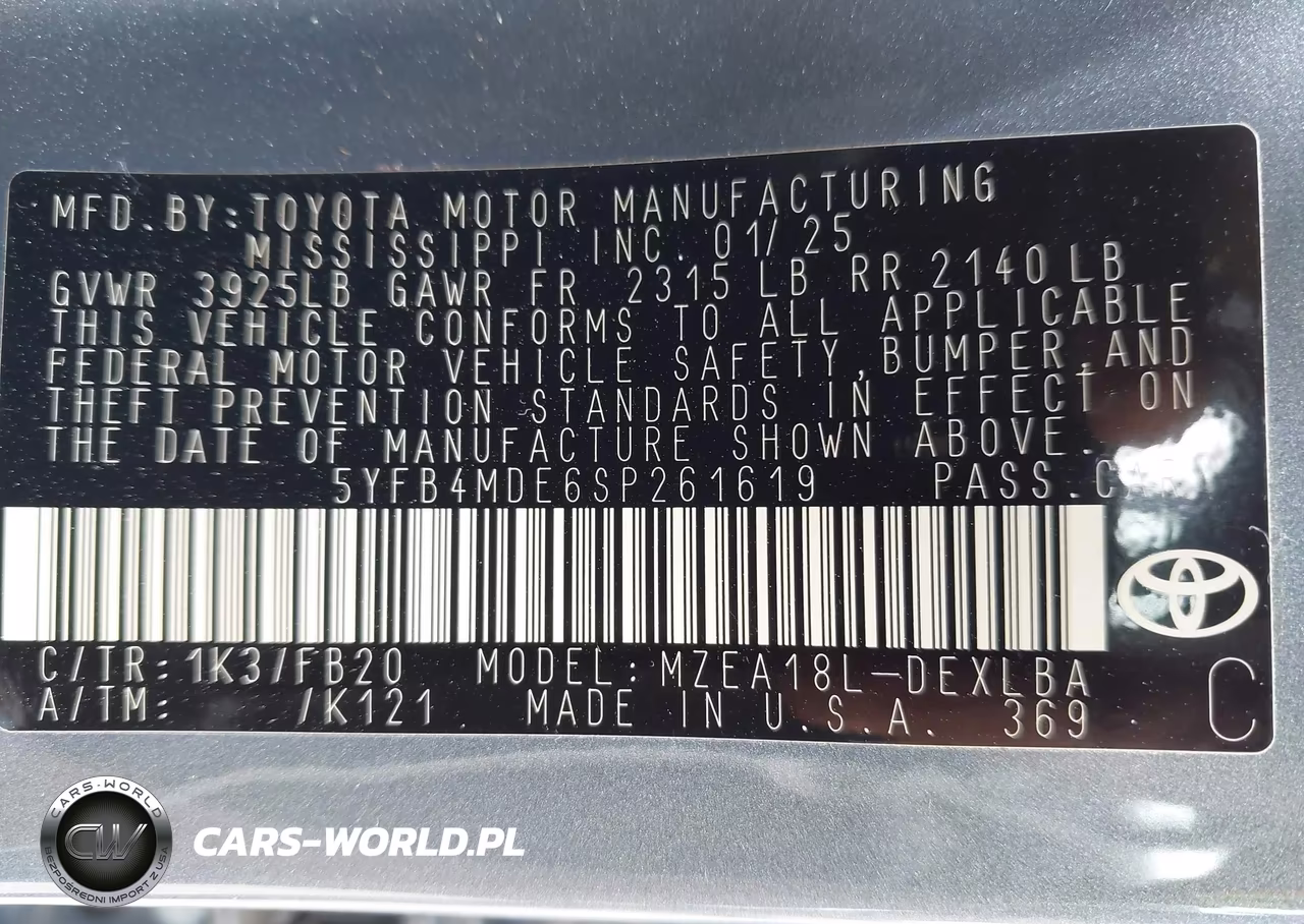 2025 Toyota Corolla Le VIN:5YFB4MDE6SP261619 - 9