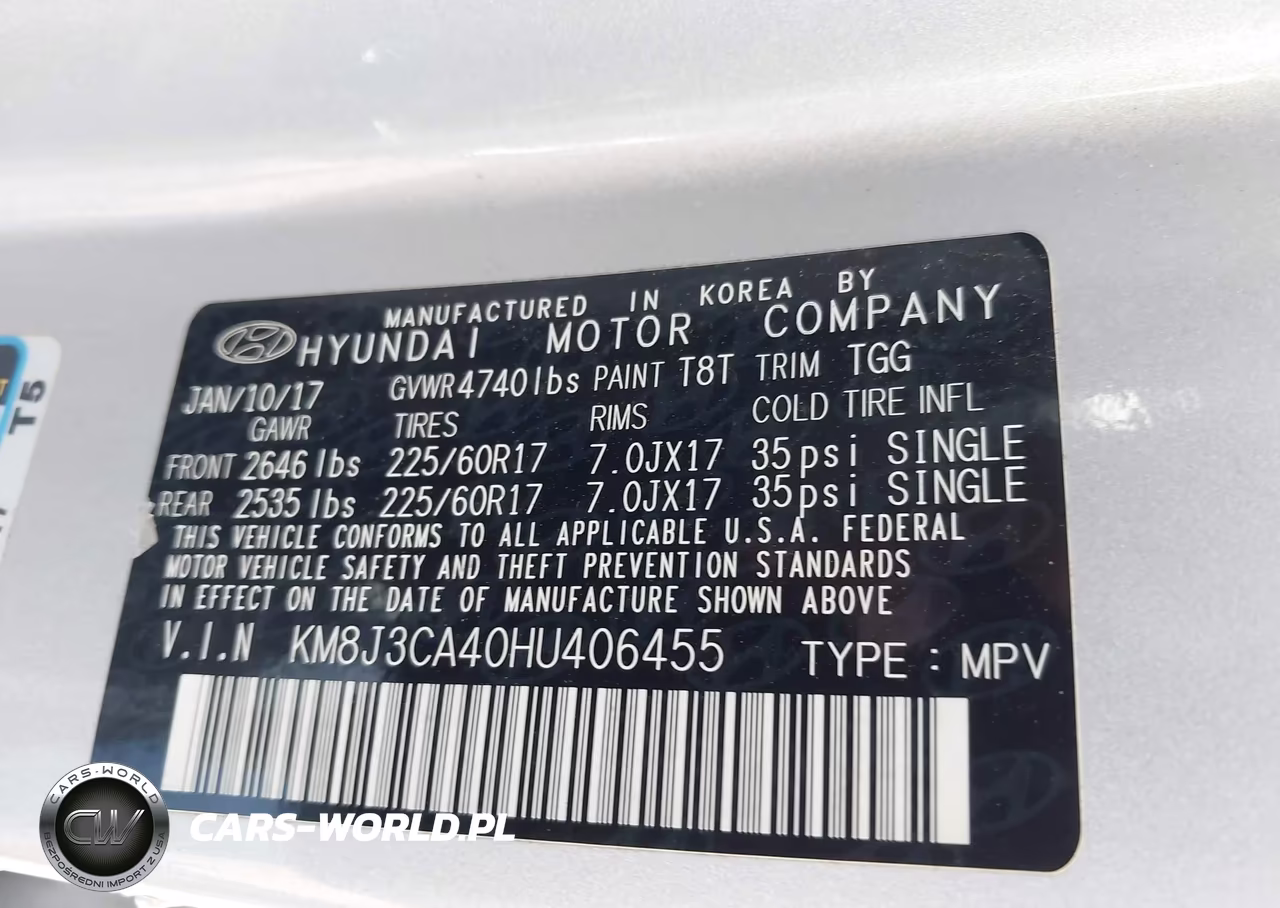 2017 Hyundai Tucson Se VIN:KM8J3CA40HU406455 - 9