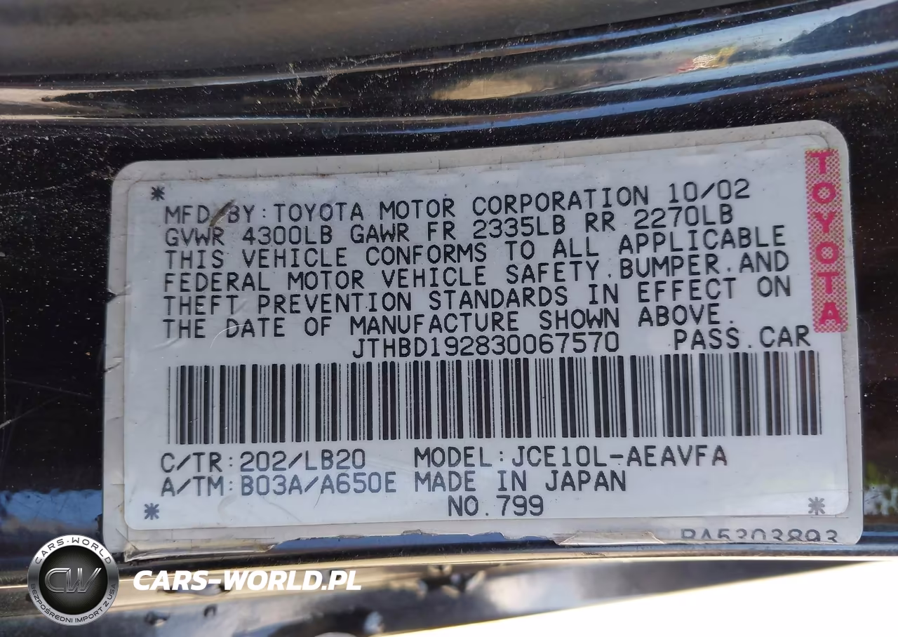 2003 Lexus Is 300 VIN:JTHBD192830067570 - 9
