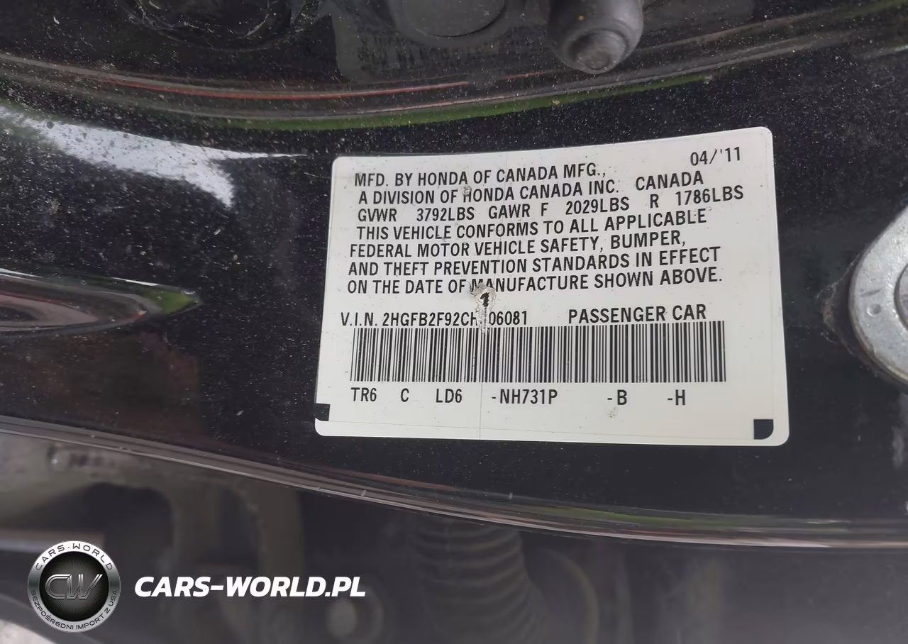 2012 Honda Civic Ex-L VIN:2HGFB2F92CH506081 - 9