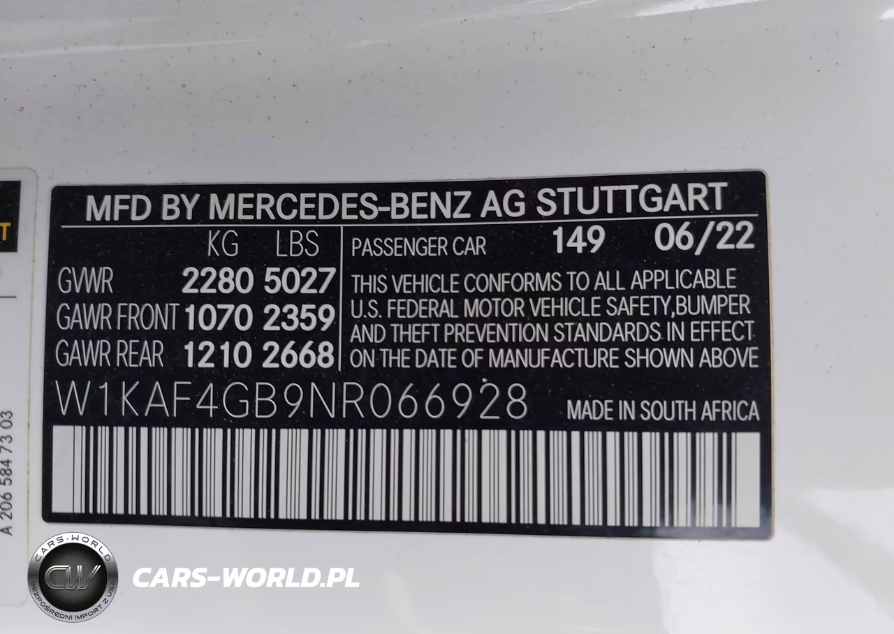 2022 Mercedes-Benz C 300 Sedan VIN:W1KAF4GB9NR066928 - 9