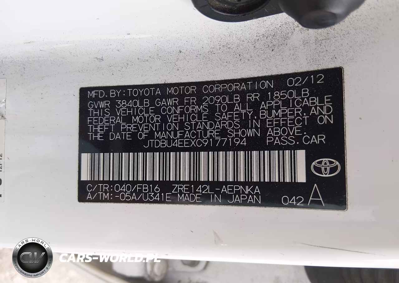 2012 Toyota Corolla Le VIN:JTDBU4EEXC9177194 - 9