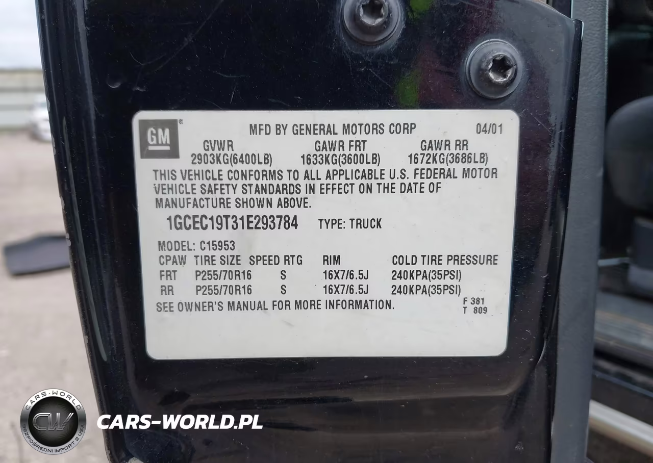2001 Chevrolet Silverado 1500 Ls VIN:1GCEC19T31E293784 - 9