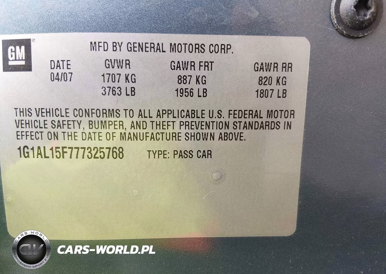 2007 Chevrolet Cobalt Lt VIN:1G1AL15F777325768 - 9