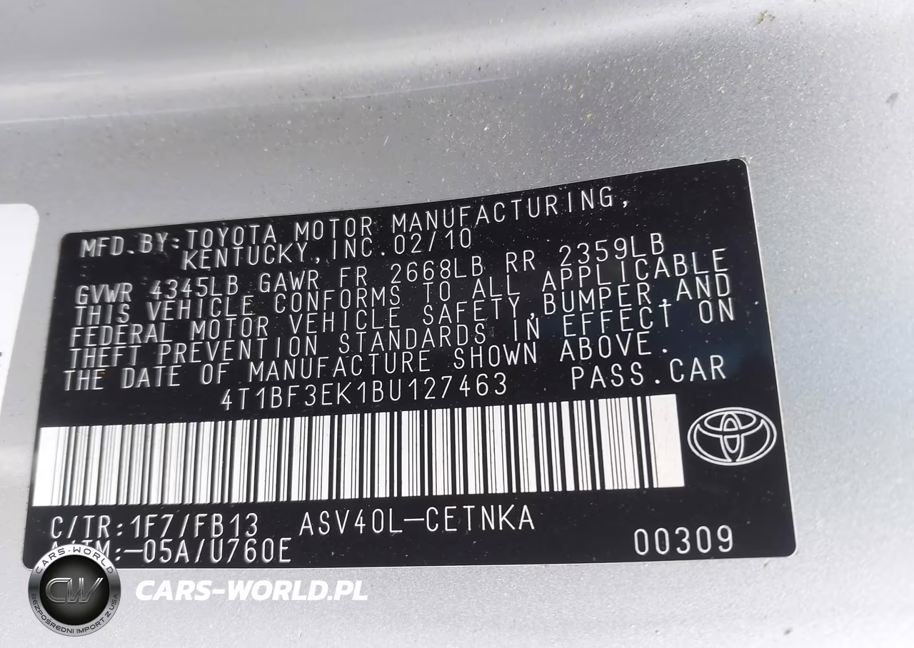 2011 Toyota Camry VIN:4T1BF3EK1BU127463 - 9
