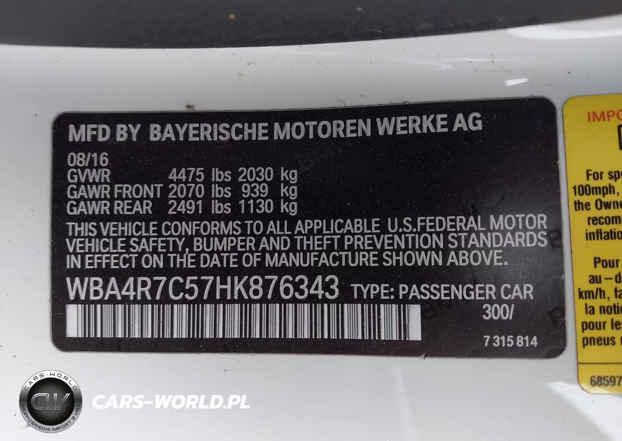 2017 BMW 430I VIN:WBA4R7C57HK876343 - 9