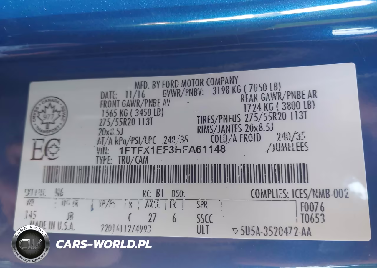 2017 Ford F-150 Xlt VIN:1FTFX1EF3HFA61148 - 9