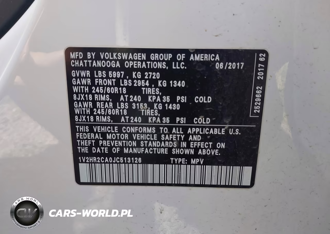 2018 Volkswagen Atlas 3.6L V6 Launch Edition VIN:1V2HR2CA0JC513126 - 9