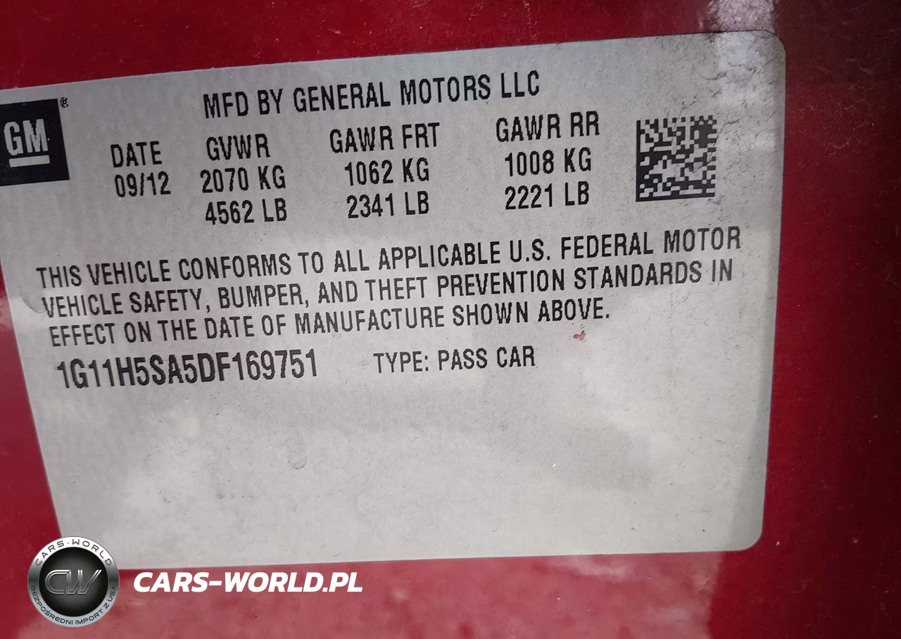 2013 Chevrolet Malibu 1Lz VIN:1G11H5SA5DF169751 - 9