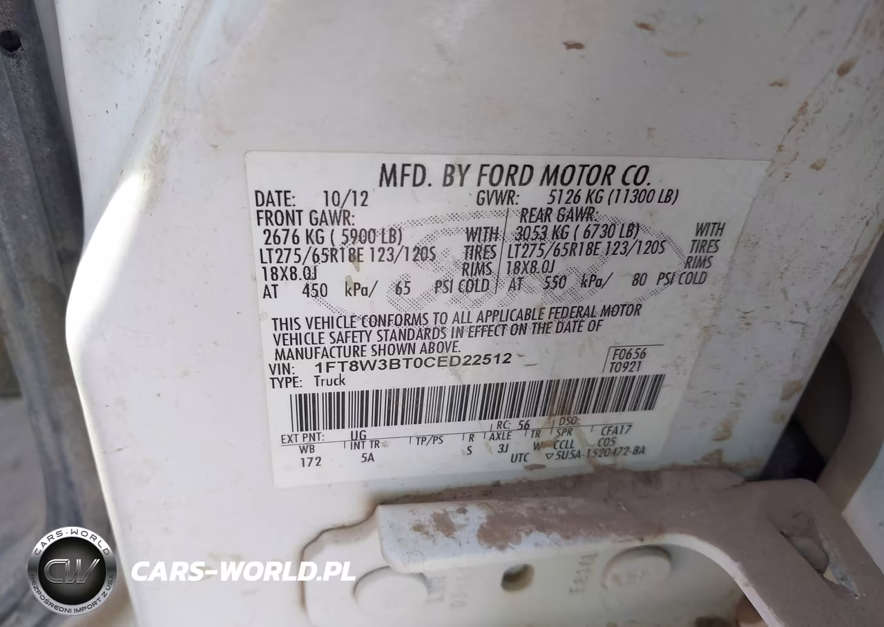 2012 Ford F-350 Lariat VIN:1FT8W3BT0CED22512 - 9