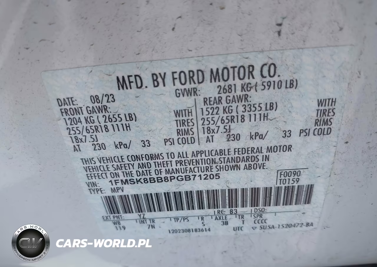 2023 Ford Explorer VIN:1FMSK8BB8PGB71205 - 9