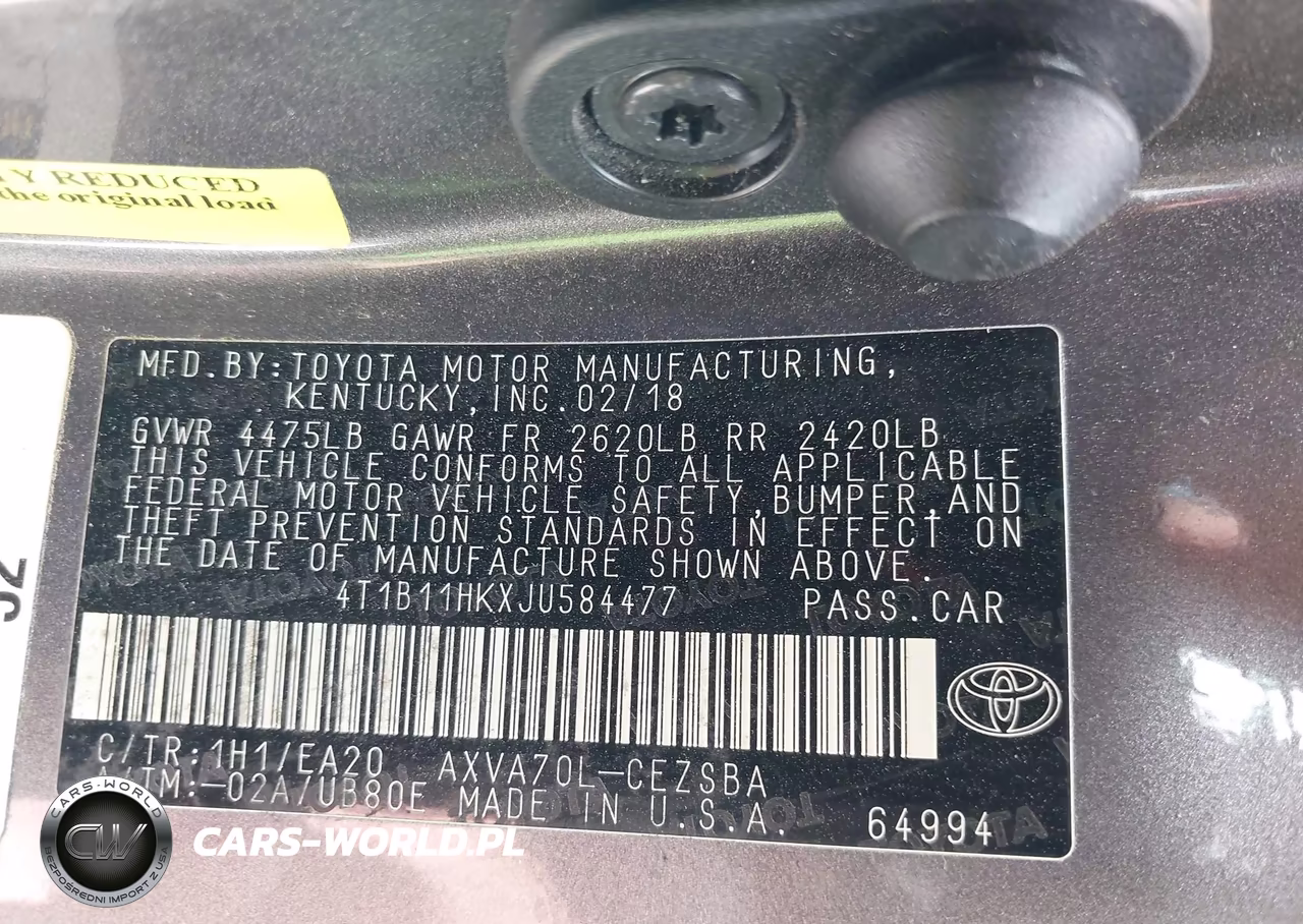 2018 Toyota Camry Se VIN:4T1B11HKXJU584477 - 9