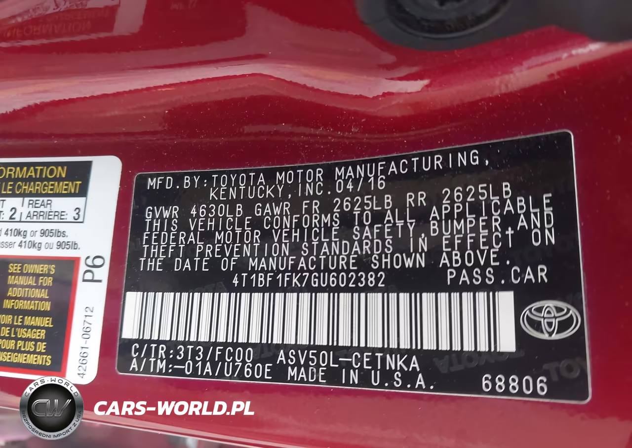 2016 Toyota Camry Le VIN:4T1BF1FK7GU602382 - 9