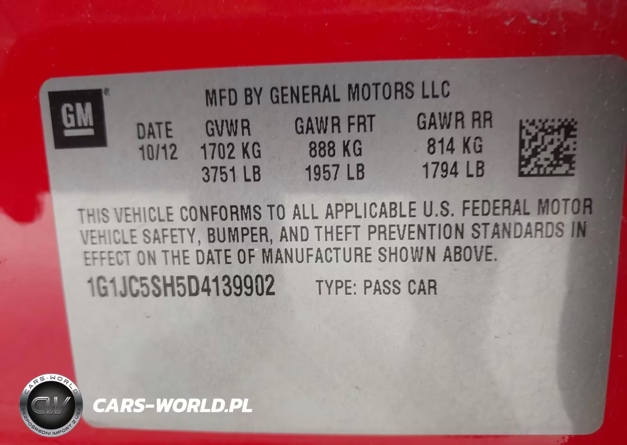 2013 Chevrolet Sonic Lt Auto VIN:1G1JC5SH5D4139902 - 9